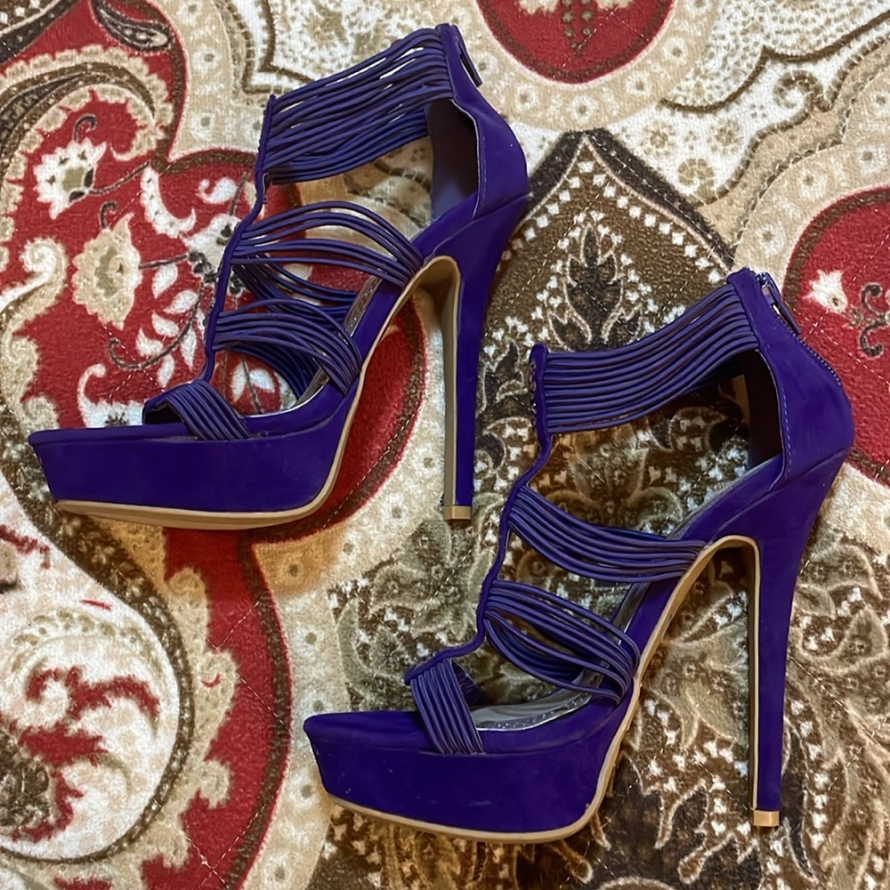 Purple Rhinestone Sandals - Picture 6 of 12